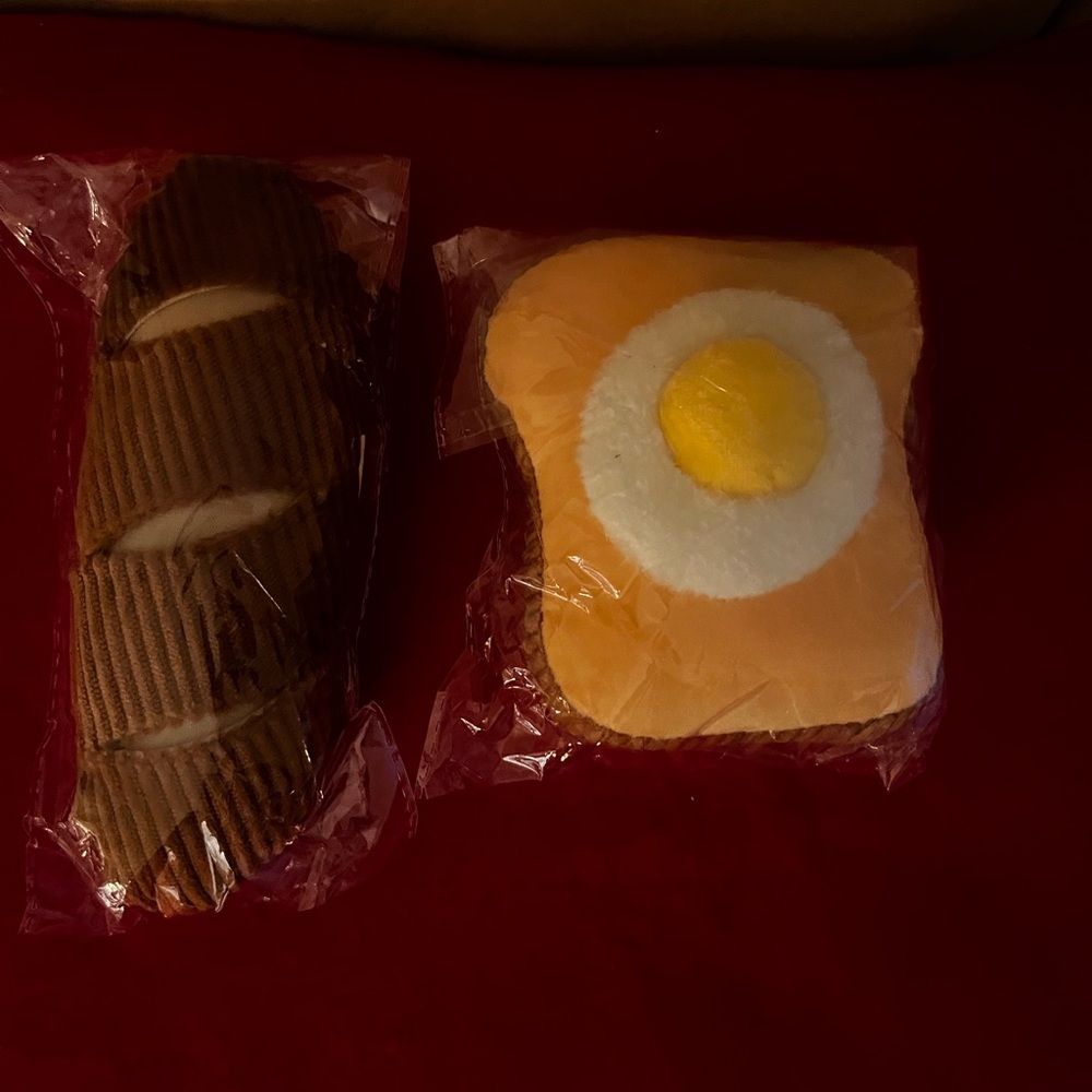 French Bread & Egg Toast Soft Dog Toy Bundle